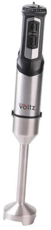 Blender vertical Oliver Voltz OV51112L, 1200W, 2 viteze, Element cu lame otel, Presa cartofi, Inox/Negru