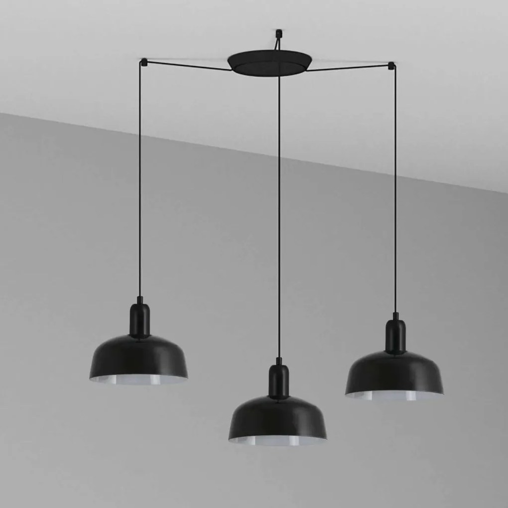 Lustra suspendata design modern TATAWIN S 3L negru