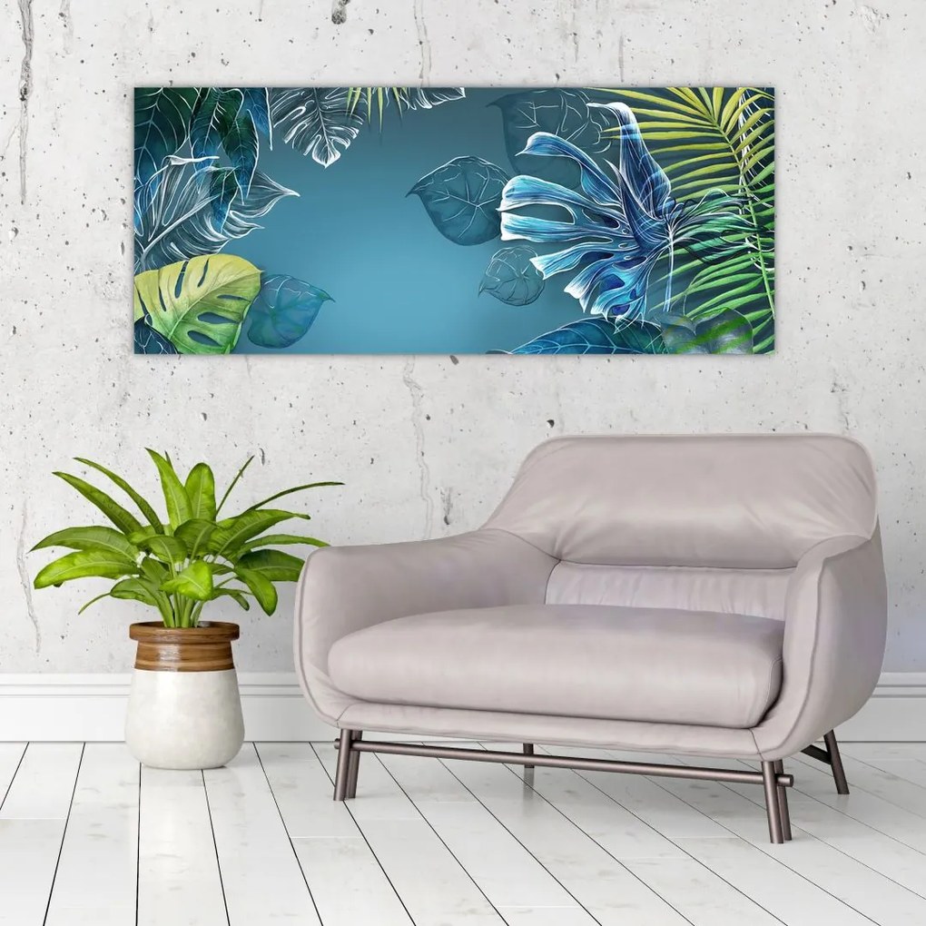 Tablou - Frunzele plantelor tropicale (120x50 cm)