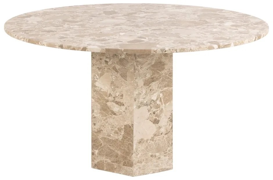 Masă de dining maro deschis rotundă din marmură ø 130 cm Naxos – Actona