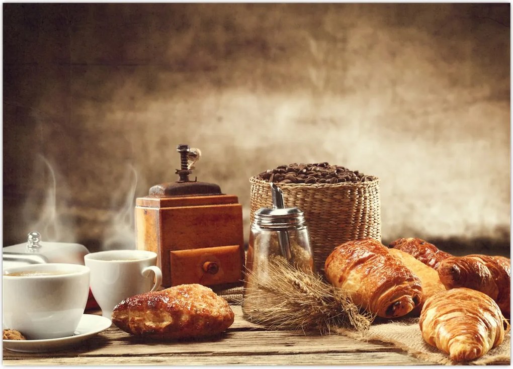Tablou - Cafea și mic dejun (70x50 cm)