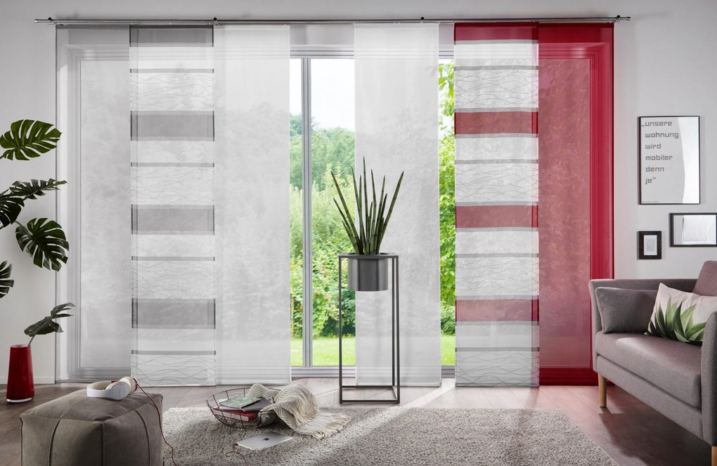 Set 2 perdele panou Xanten albe 57/225 cm