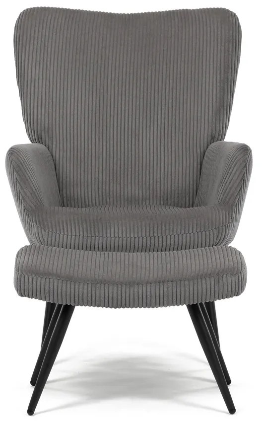 Fotoliu relaxare cu suport pentru picioare L7285GREY6, gri