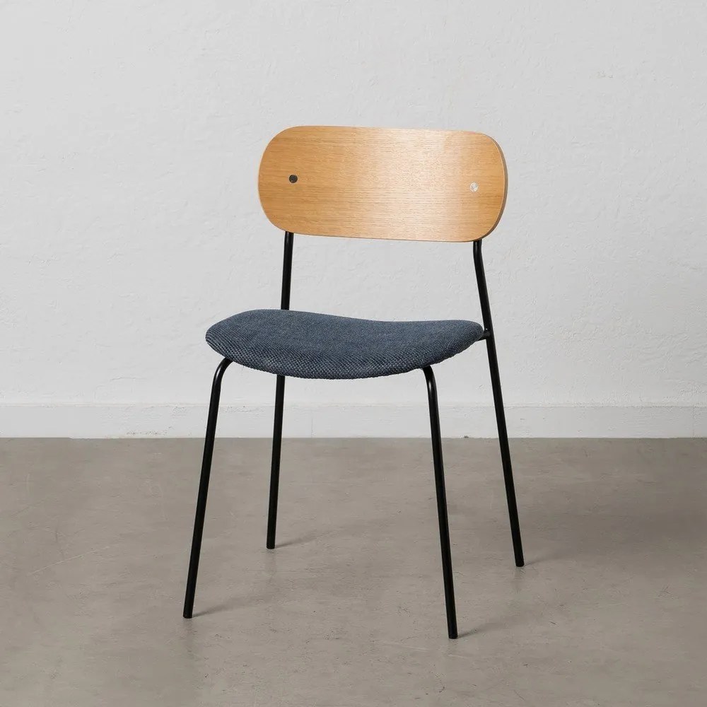 Scaune de dining albastre/în culoare naturală 4 buc. Moe – Ixia