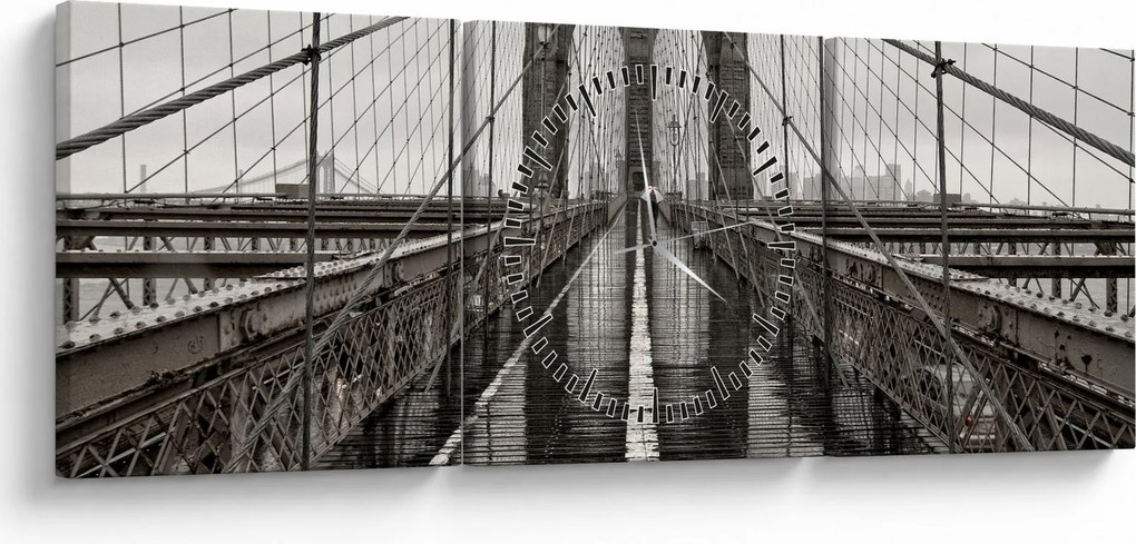 Tablou - Podul Brooklyn (cu ceas) (90x30 cm)