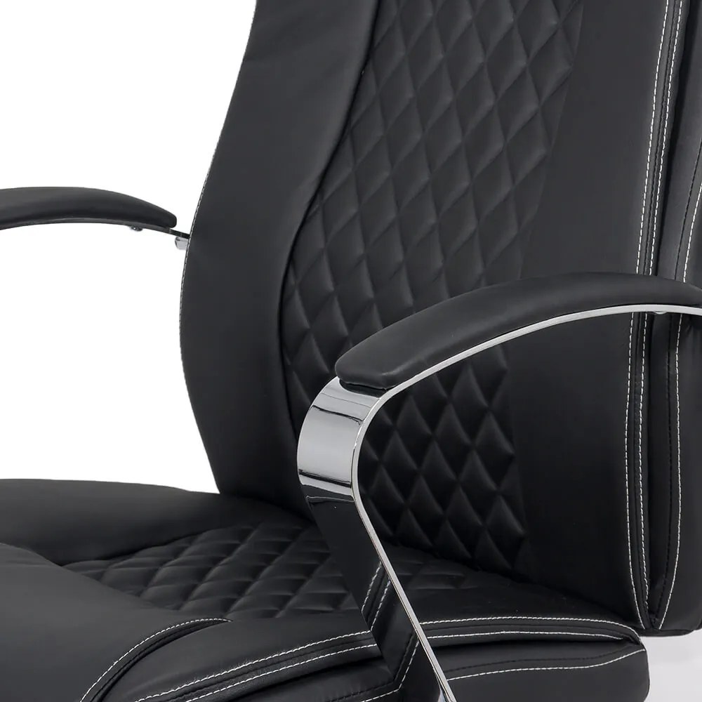 Scaun Directorial OFF 313 Negru – rezistent până la 150 Kg, ergonomic, cu șezut pe arcuri