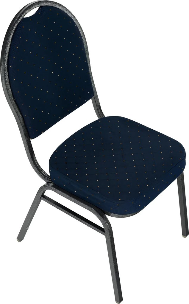 Scaun, stivuibil, material albastru / cadru gri, JEFF 3 NEW