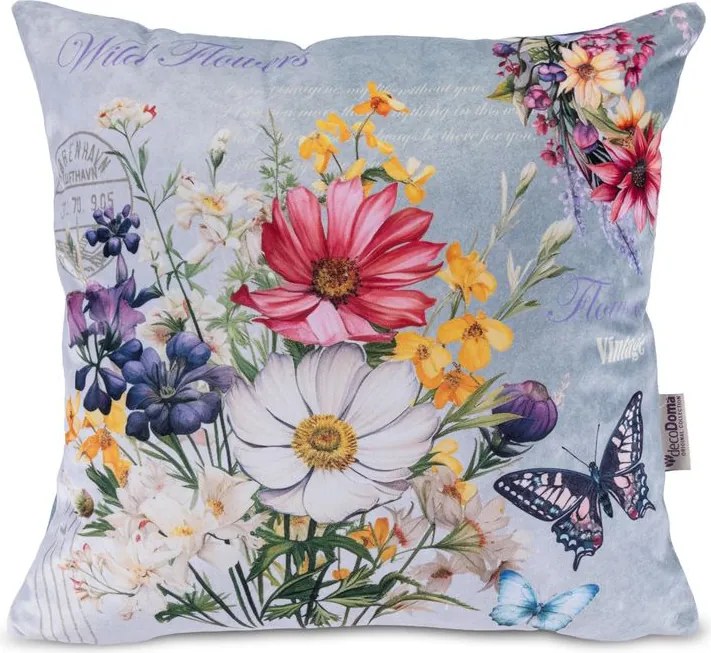 decoDoma Set de 3 fețe pernuțe SPRING FLOWERS 45 x 45 cm