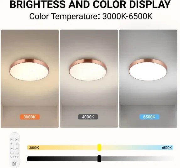 Immax NEO 07321L-LED Reglabilă plafonieră NEO LITE SEMPLICI 36W/230V Ø40 cm culoare cupru + telecomandă