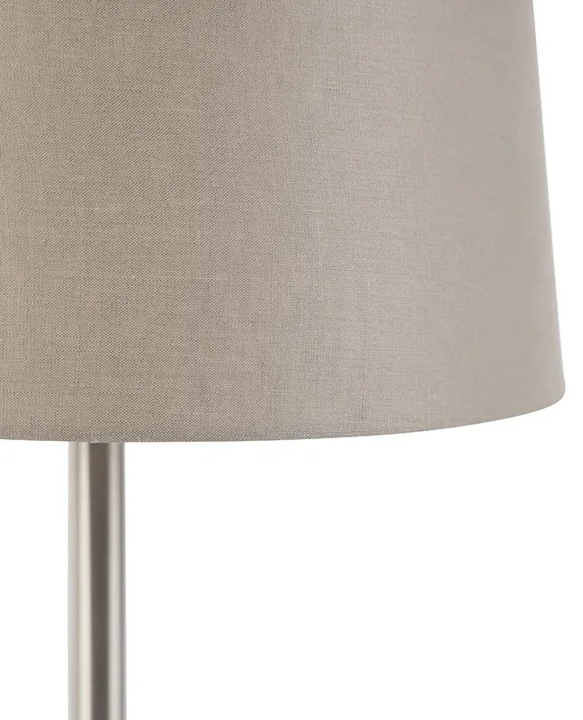 Lampă de masă modernă din oțel cu abajur taupe 35 cm - Simplo