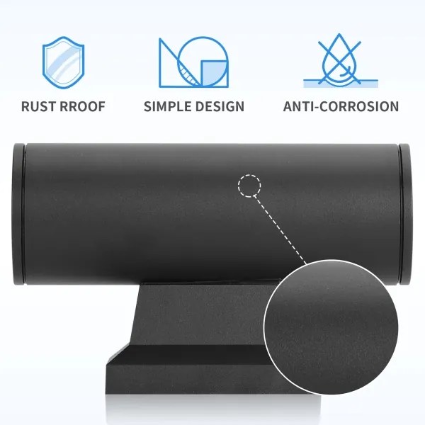 Aplică de exterior Aigostar 2xGU10/230V negru IP65 rotund