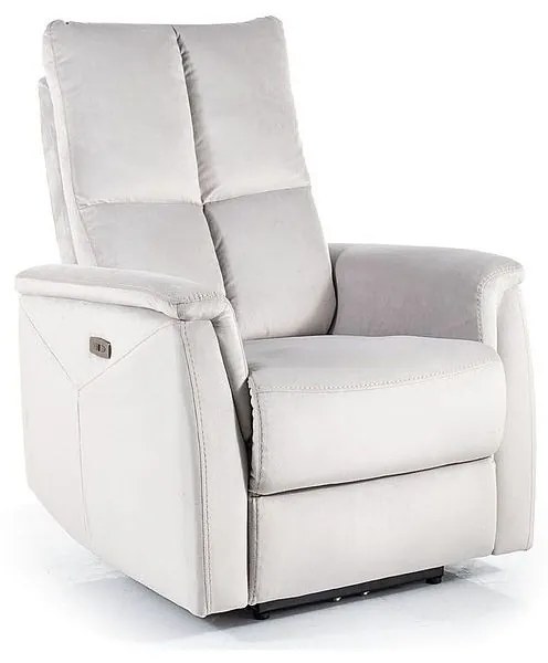 Fotoliu rabatabil electric NEPTUN Catifea Gri Deschis Bluvel 03