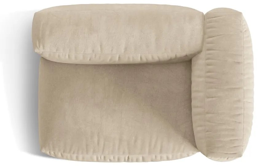 Modul pentru canapea modulară bej cu tapițerie din catifea (cu colț pe partea dreaptă) Martina – Micadoni