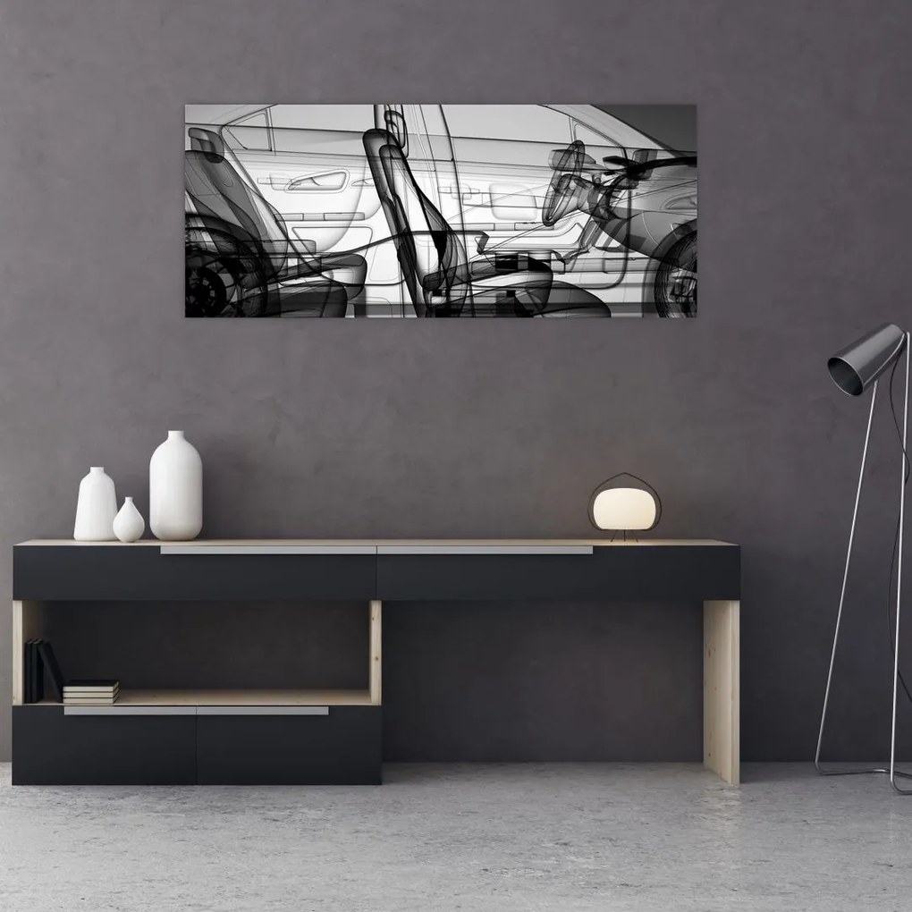 Tablou - 3D model mașina (120x50 cm)