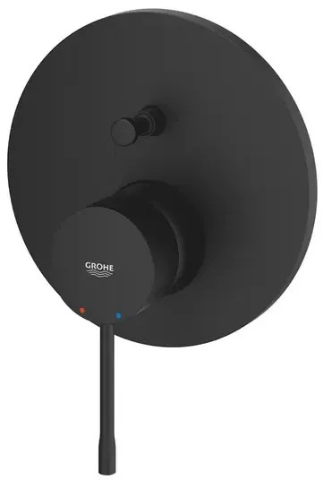 Baterie cada - dus incastrata Grohe Essence negru mat fara corp ingropat