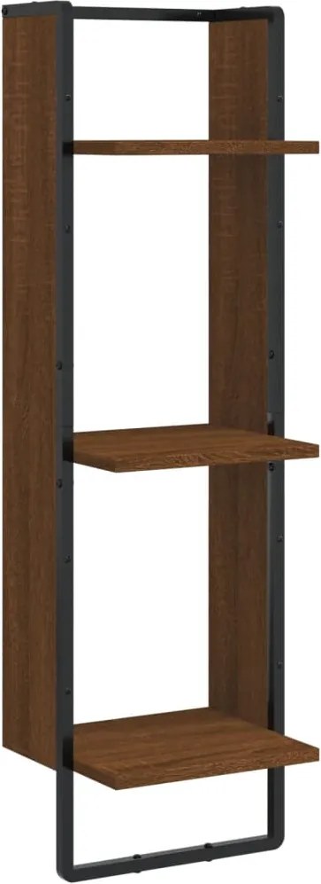 vidaXL Raft cu 3 niveluri stejar maro, 30x25x100 cm, lemn prelucrat