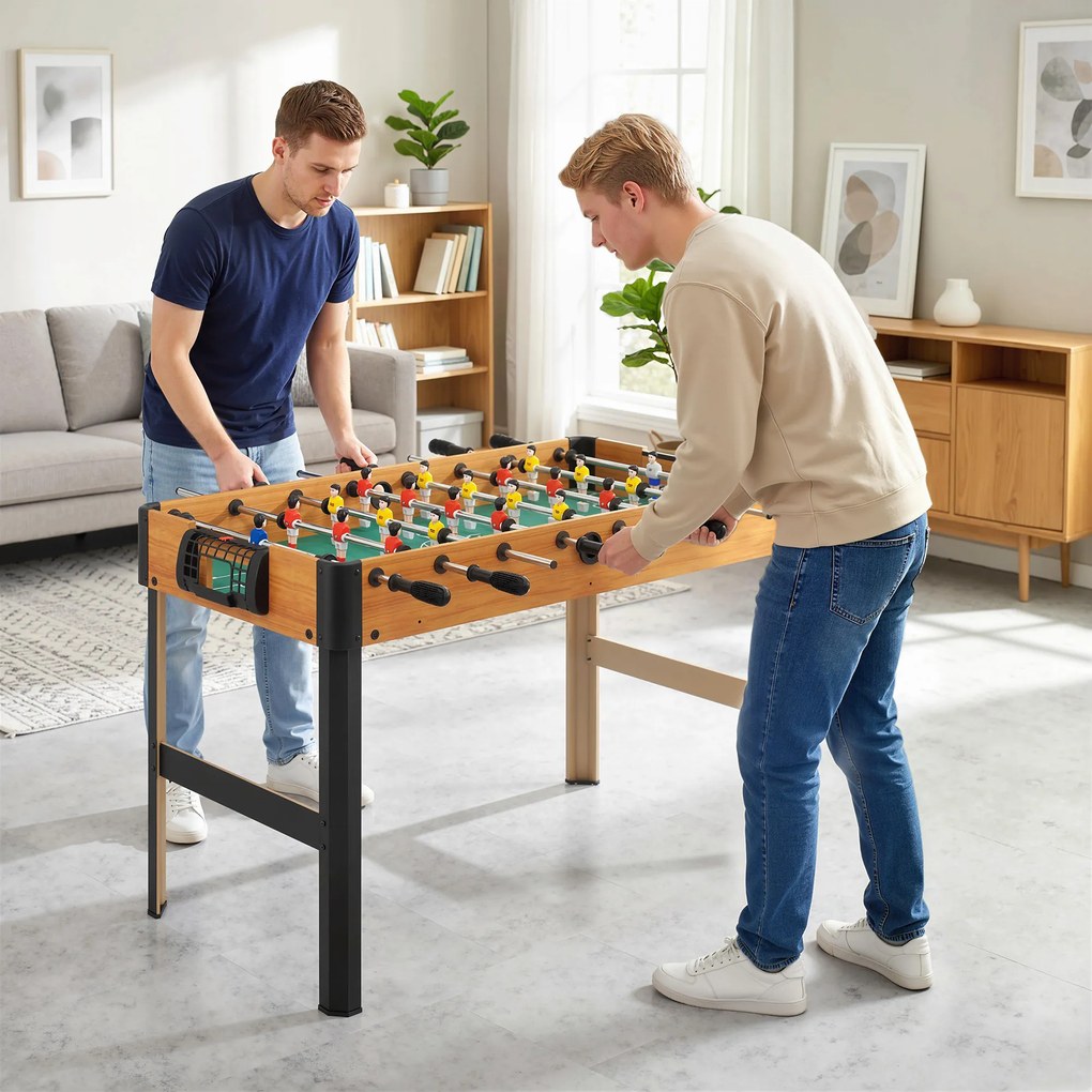 Masa de fotbal pentru adolescenti si copii, mini joc de fotbal de masa compact cu 2 mingi pentru casa, sala de jocuri HOMCOM | Aosom Romania