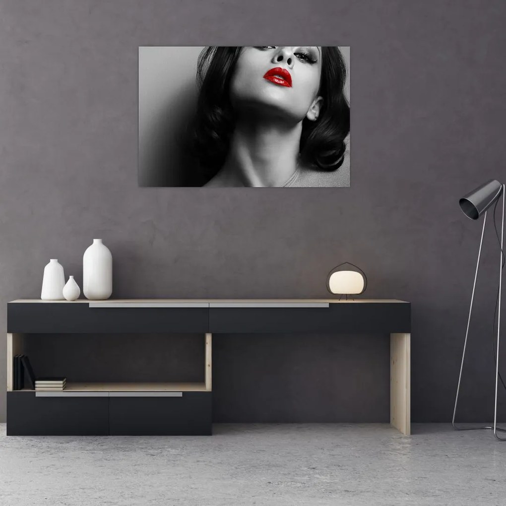 Tablou - Portretul unei femei cu ruj roșu (90x60 cm)