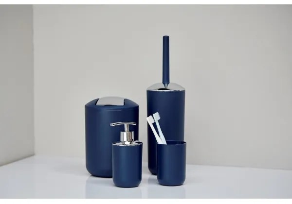 Perie WC BRASIL WENKO 22522100, 10x37 cm, albastru/crom lucios