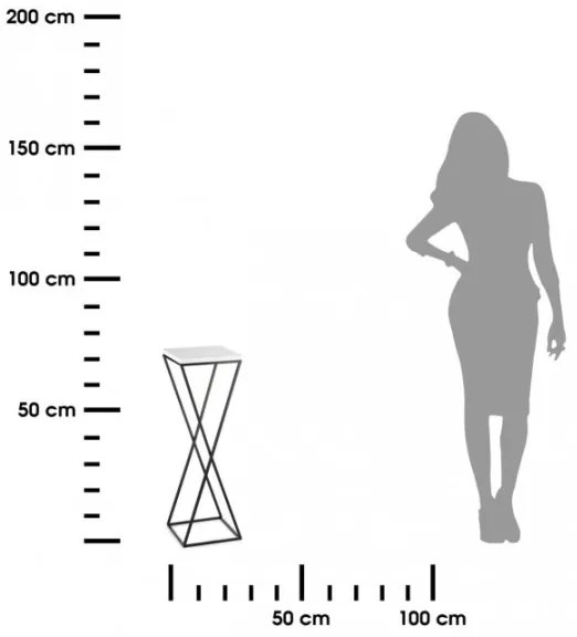 Suport pentru flori LOFT 70x24 cm negru/alb