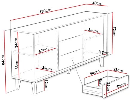 Comodă Treksona 2D3SZ (Stejar artisan) . Promo -17%. 1103690