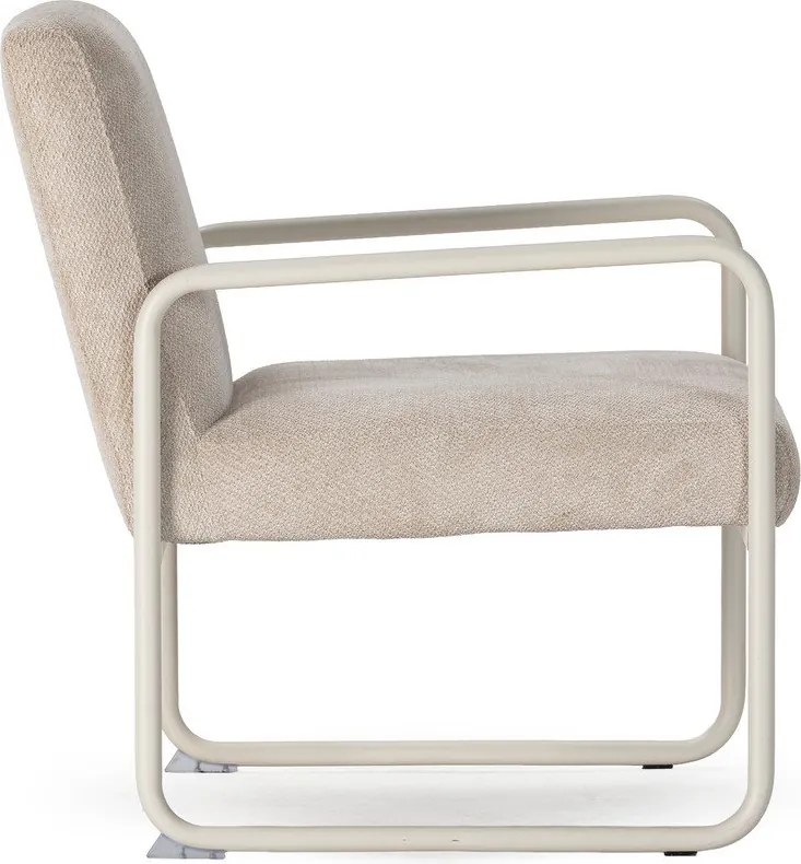 Fotoliu bej cu tapițerie din chenille Vince – MOME