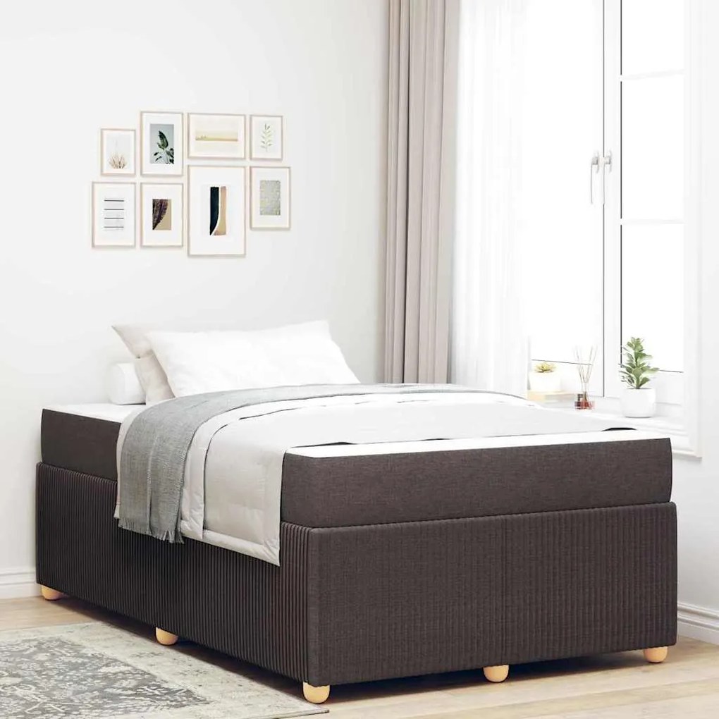 vidaXL Cadru de pat Altele Maro închis 120 x 190 cm țesătură
