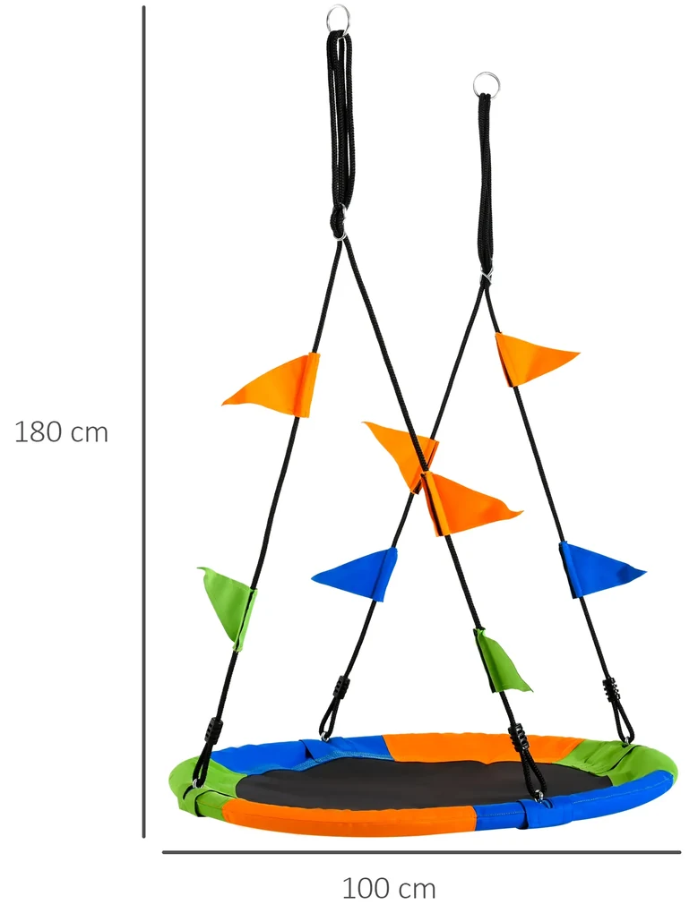 Leagan rotund Outsunny, pentru copii +3 ani, multicolor | Aosom Romania