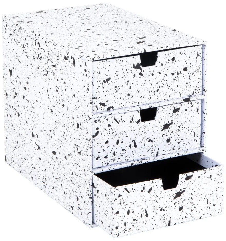 Cutie cu 3 sertare Bigso Box of Sweden Ingrid, alb-negru