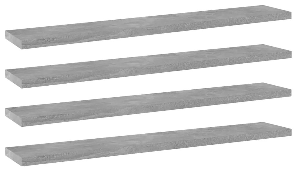 vidaXL Plăci bibliotecă, gri beton, 4 buc, 60 x 10 x 1,5 cm, PAL