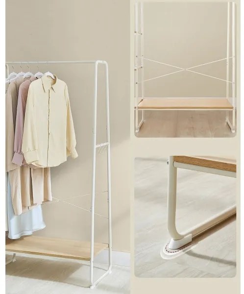 Cuier de podea LINEA, alb/maro