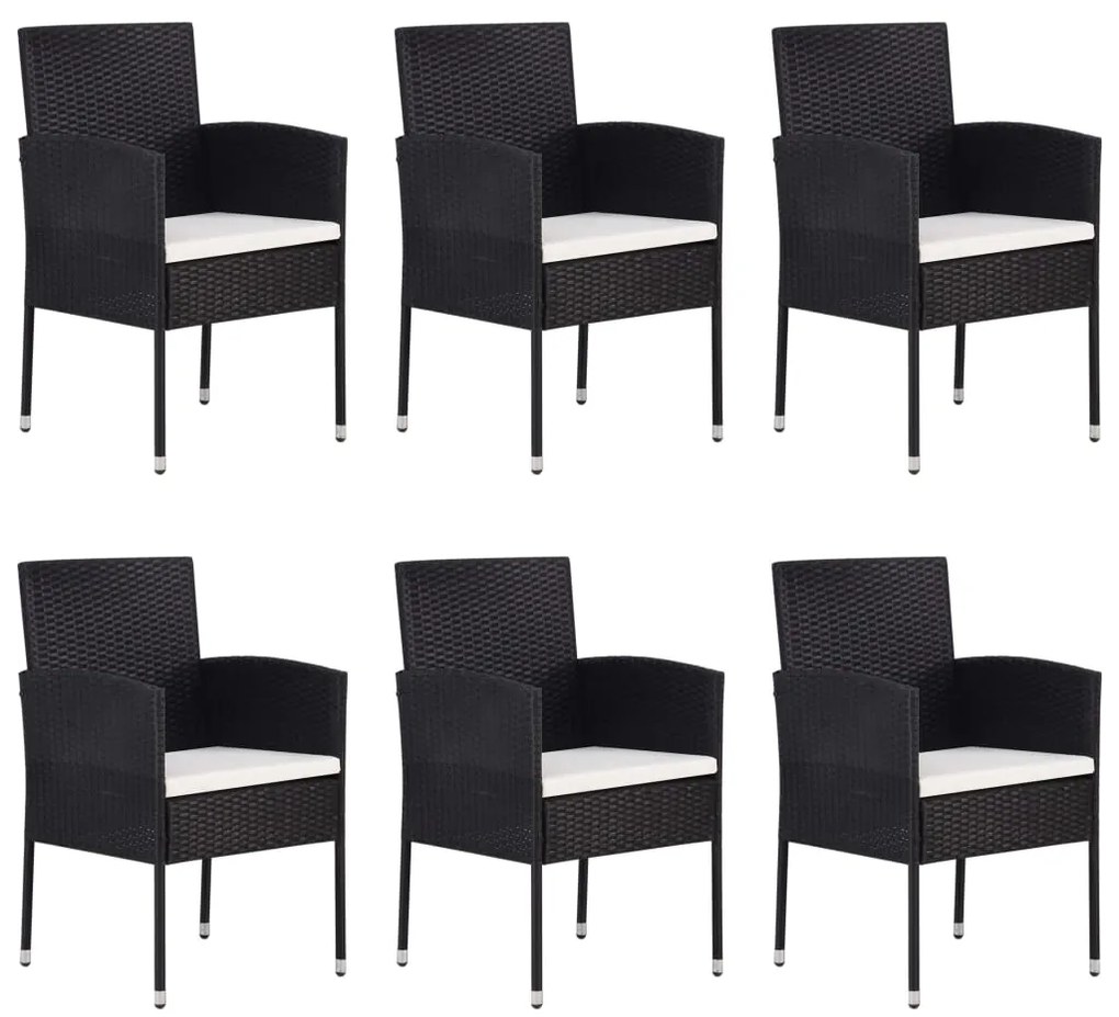 3067835 vidaXL Set mobilier de grădină, 7 piese, negru