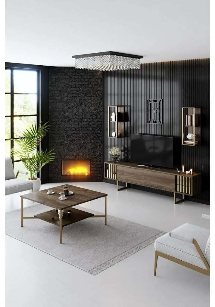 Măsuță de cafea Gold Line Walnut