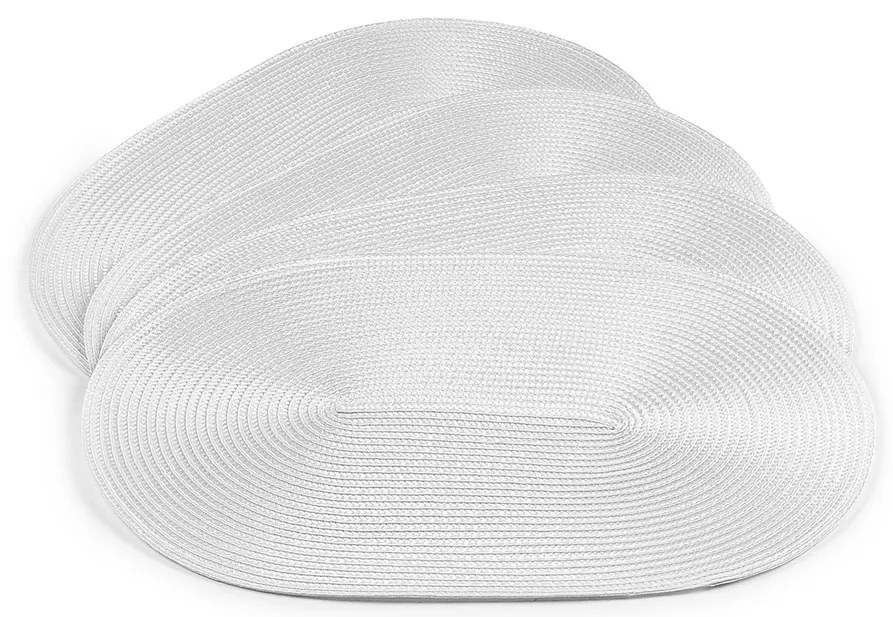 Suport farfurie Deco, oval, alb, 30 x 45 cm, set 4 buc.