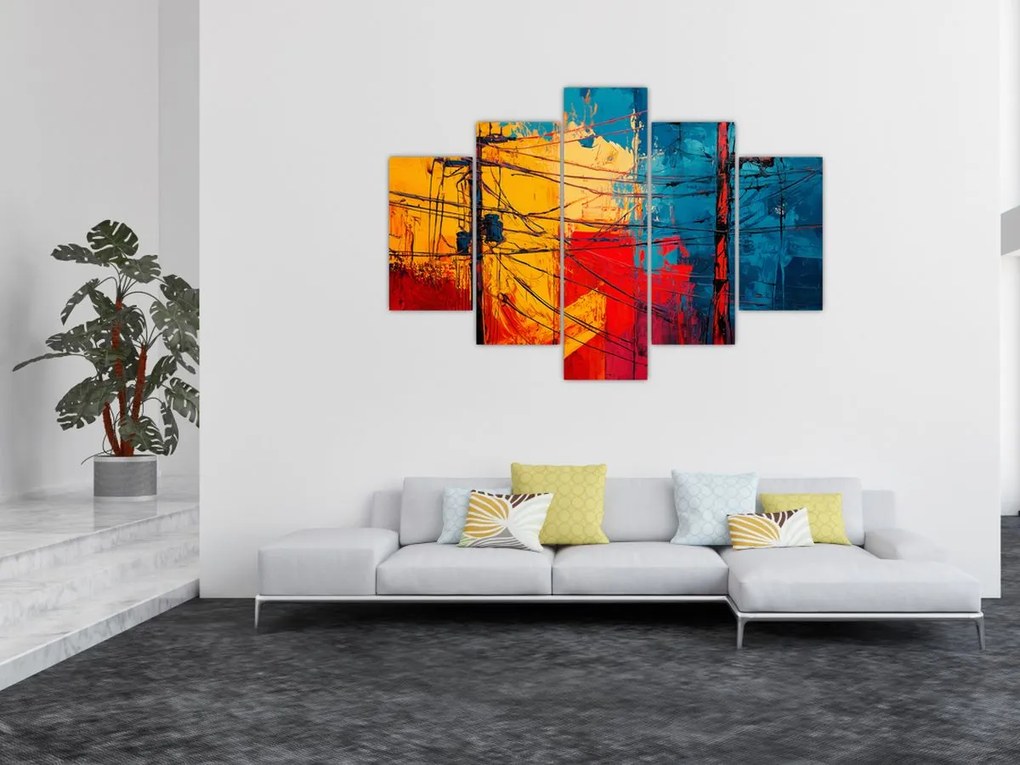 Tablou - Linii electrice abstracte (150x105 cm)