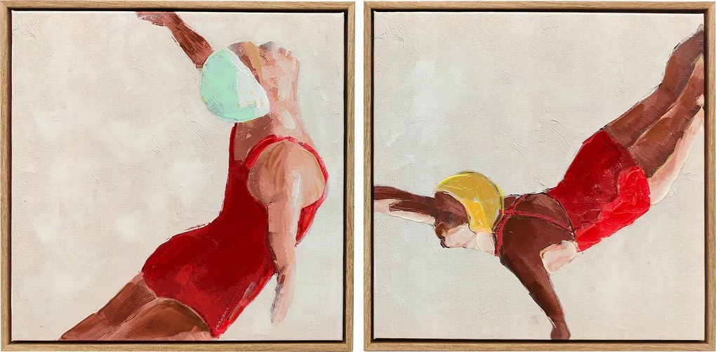 HOMCOM Set de 2 Tablouri pe Pânză, Artă Murală Modernă, Imprimare Artistică de Perete pentru Sufragerie și Salon cu Cârlige Incluse, 40x40 cm | Aosom Romania