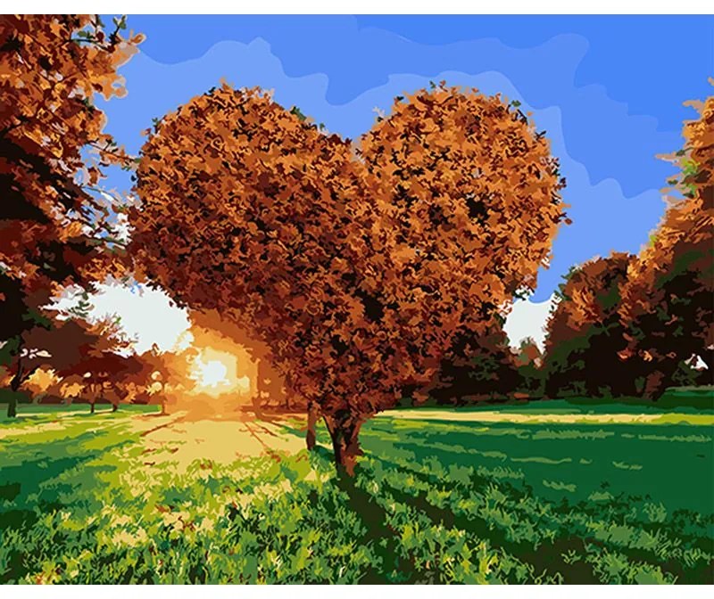 Pictura pe numere cu un cadru "Arborele iubirii" 50x40 cm