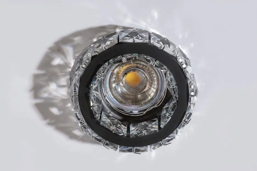 Spot incastrat cristal pentru tavan ESTER ROUND 2 BLACK