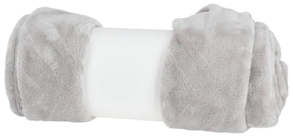 Pled cu aspect fleece, 160x130 cm, gri