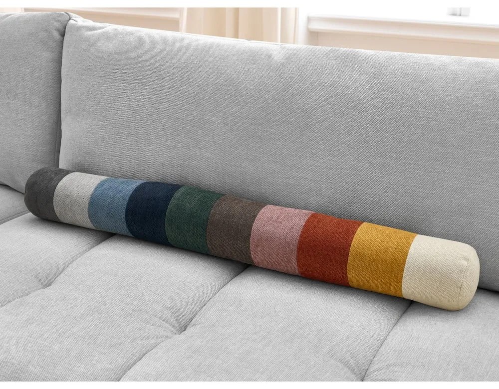 Colțar gri deschis extensibil/cu spațiu de depozitare (cu colț pe partea stângă/în formă de ”L”) Fuji – Bobochic Paris