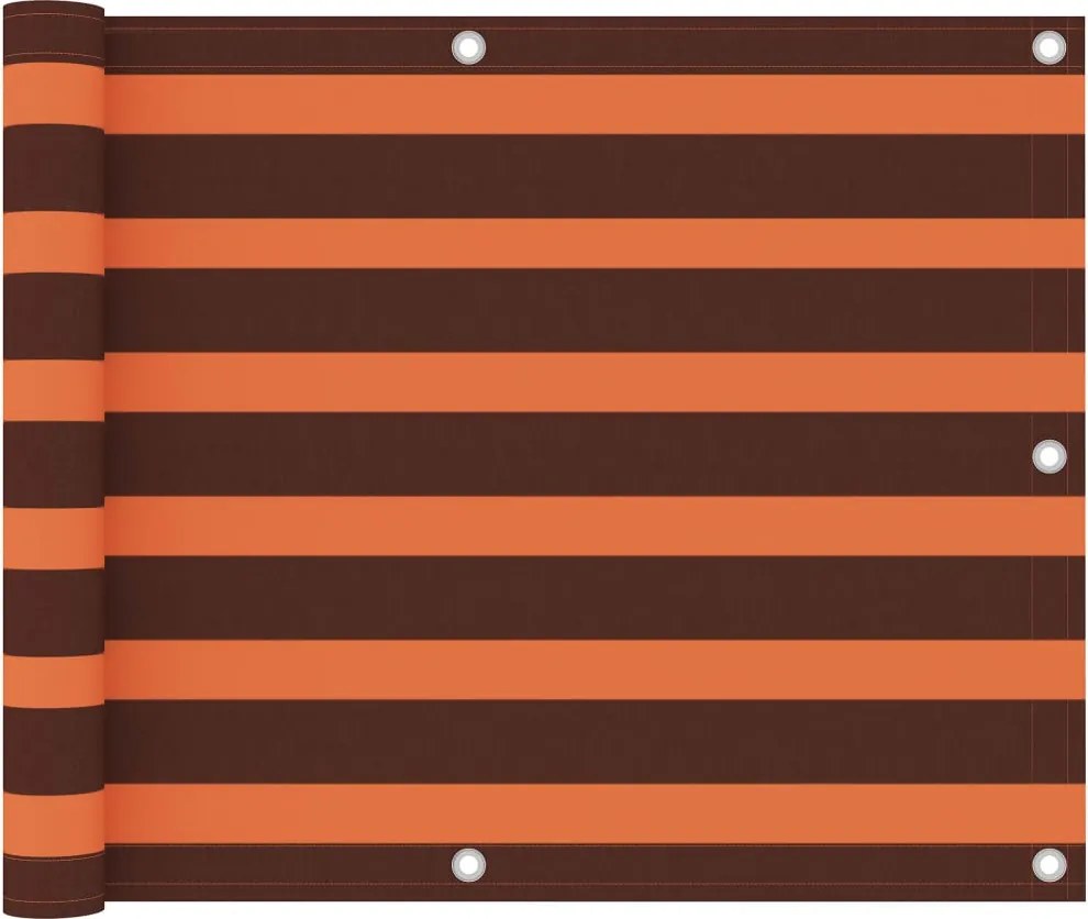 vidaXL Prelată balcon, portocaliu și maro, 75x400 cm, țesătură oxford