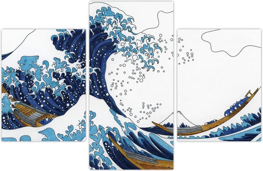 Tablou - Desen japonez, valuri (90x60 cm)