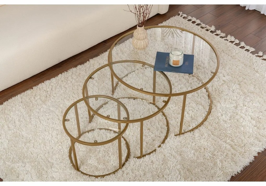 Set de măsuțe de cafea Aurum Gold 80 cm, 3buc.