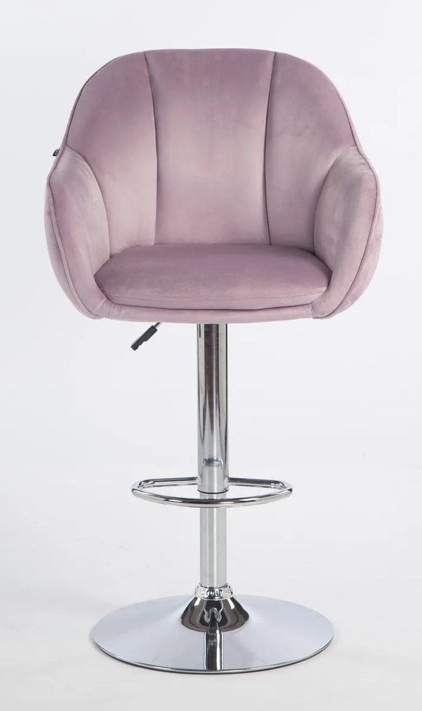 HR2055W Scaun Mov din Catifea cu Bază Cromata