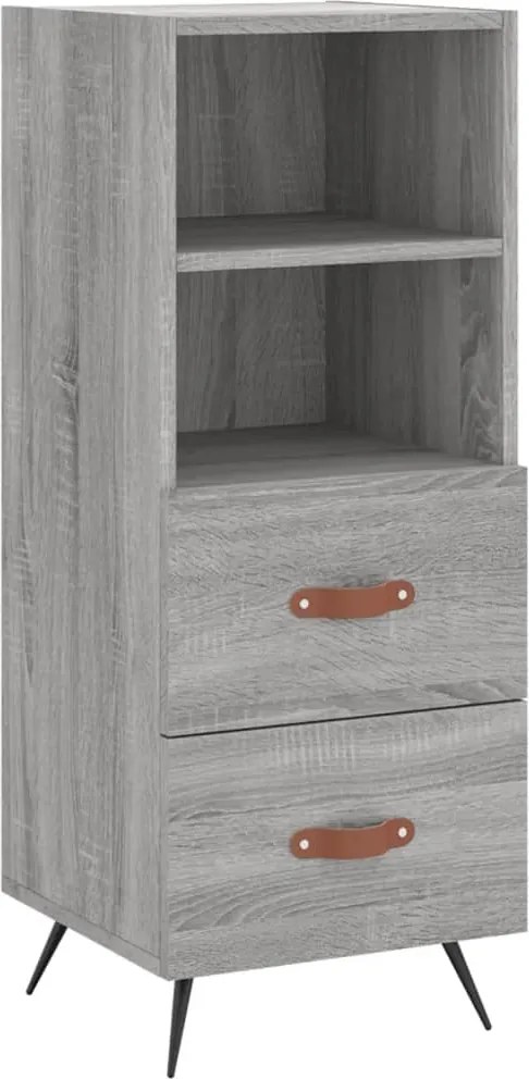 vidaXL Servantă, gri sonoma, 34,5x34x90 cm, lemn compozit