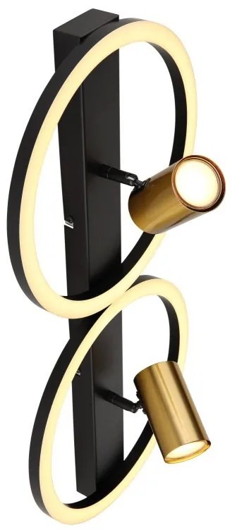 Aplica LED cu spot design modern Marrie negru, alama