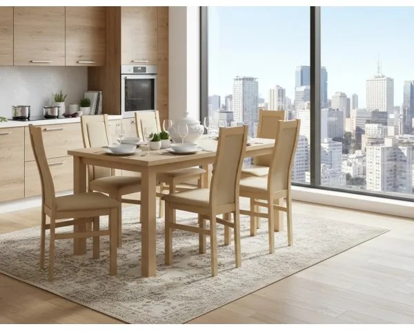 Scaun de dining ZOE, stejar/crem