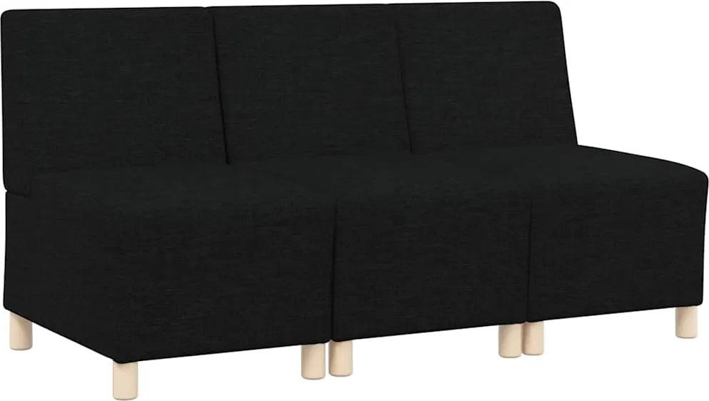 vidaXL Unitate Sofa Modulară Fără Brațe 3 pcs Negru 55 x 74 x 82 cm