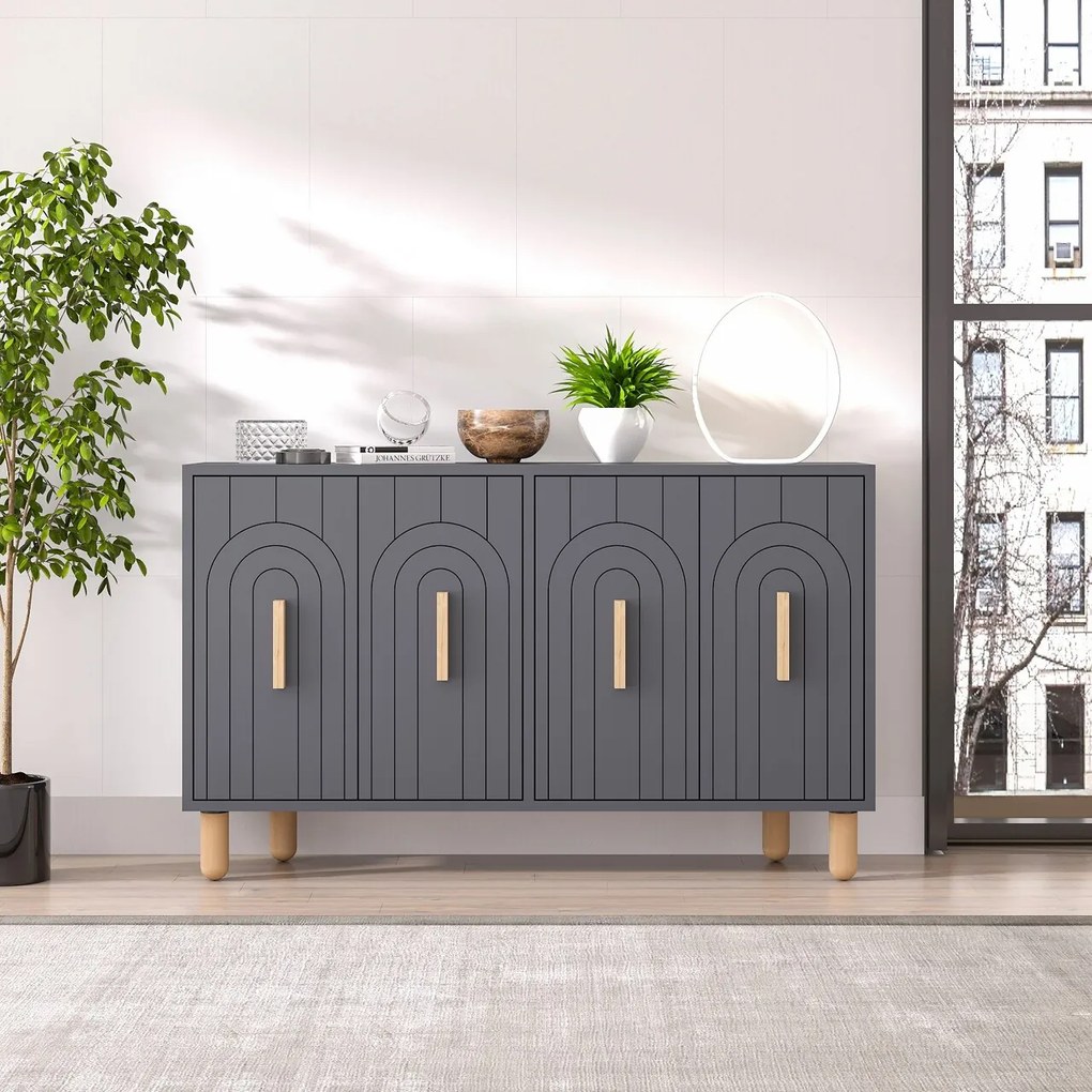 Consola, Hanah Home, Tiger, 120x73.6x29.6 cm, Antracit