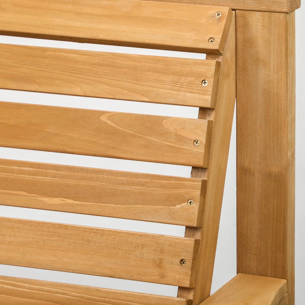 Outsunny Set bistro 3 piese din lemn rezistent la intemperii, set mobilier de grădină cu design cu lamele, orificiu pentru umbrelă Maro | Aosom Romania